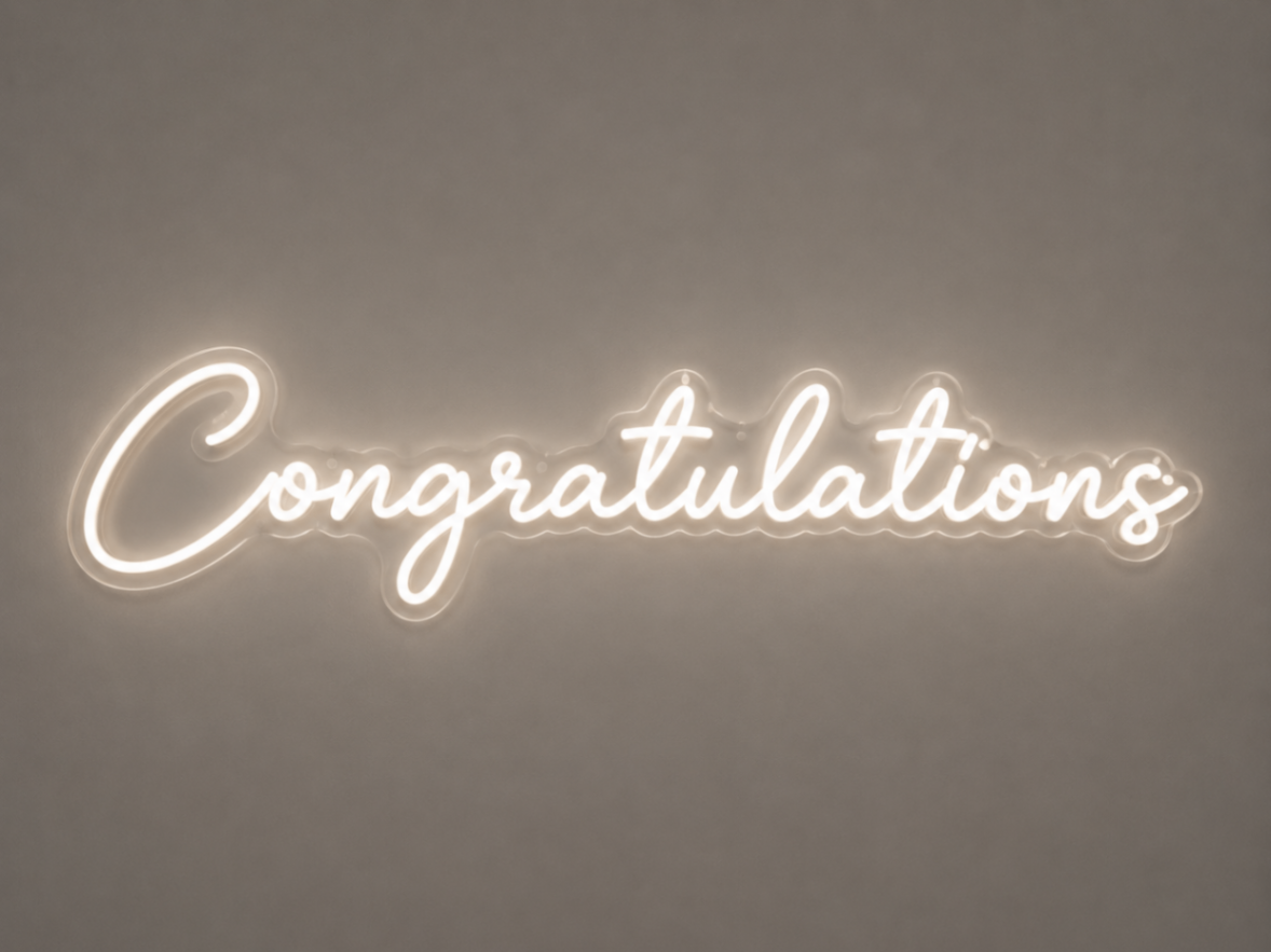 Neon Sign — "Congratulations"